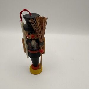 Vintage Steinbach Chimney Sweep Nutcracker Christmas Ornament Wooden Germany